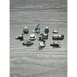 Monopoly Metal Tokens Lot Cannon Iron Thimble Shoe Hat Car Ship Horse